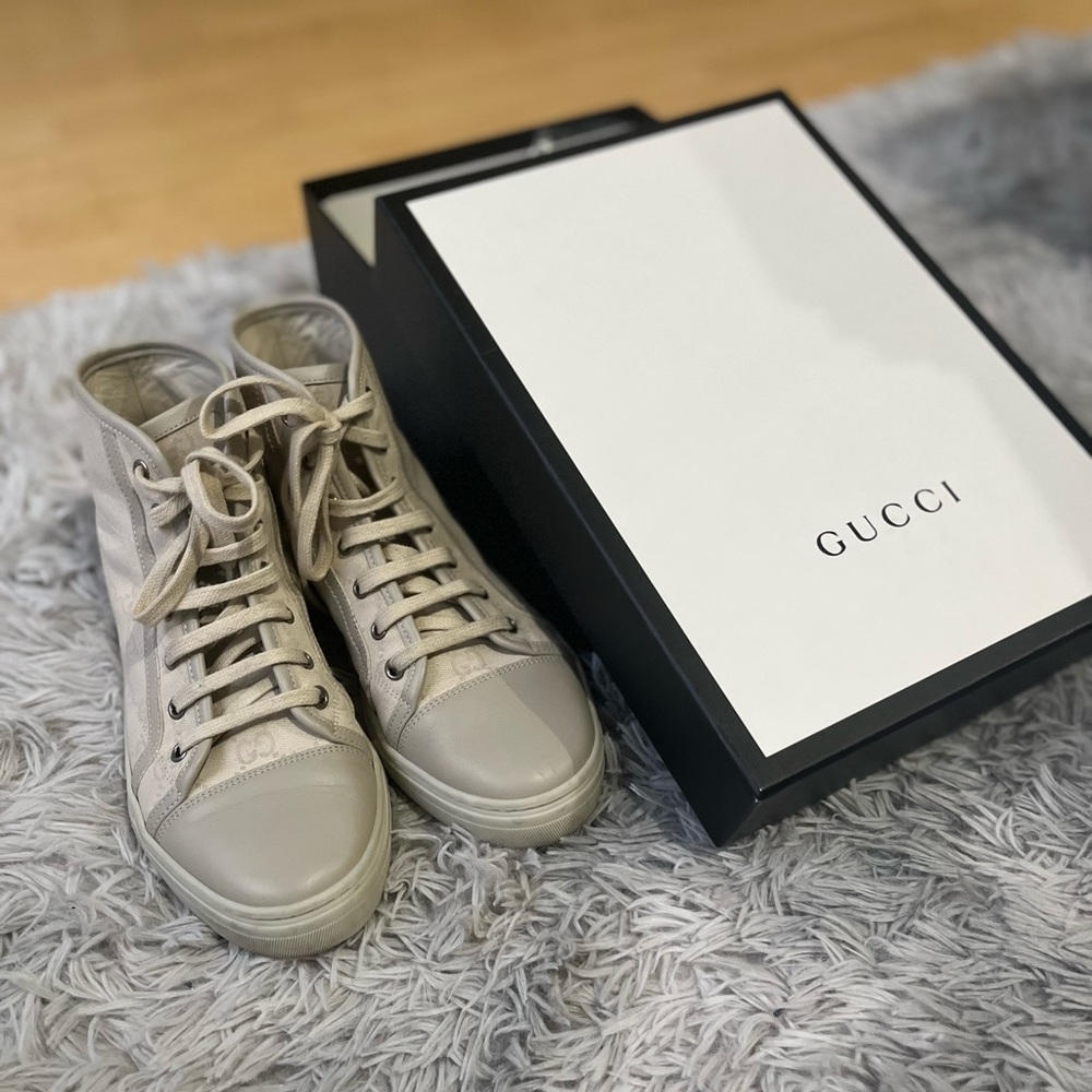 Gucci Cotton Washed High Tops Sneakers
